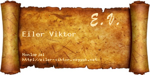 Eiler Viktor névjegykártya